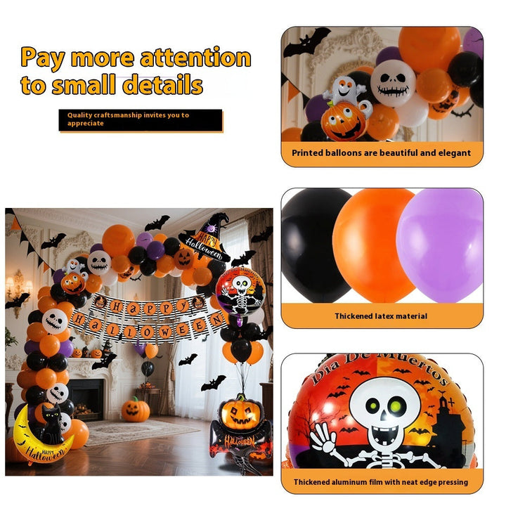 Lisslune | Halloween Balloon Set – Black Orange Purple with Pumpkin Print