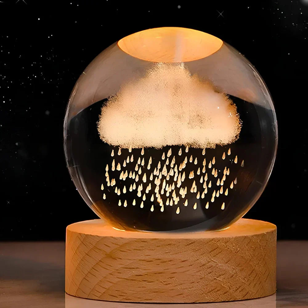 Lisslune | 3D Engraved Crystal Sphere - Celestia