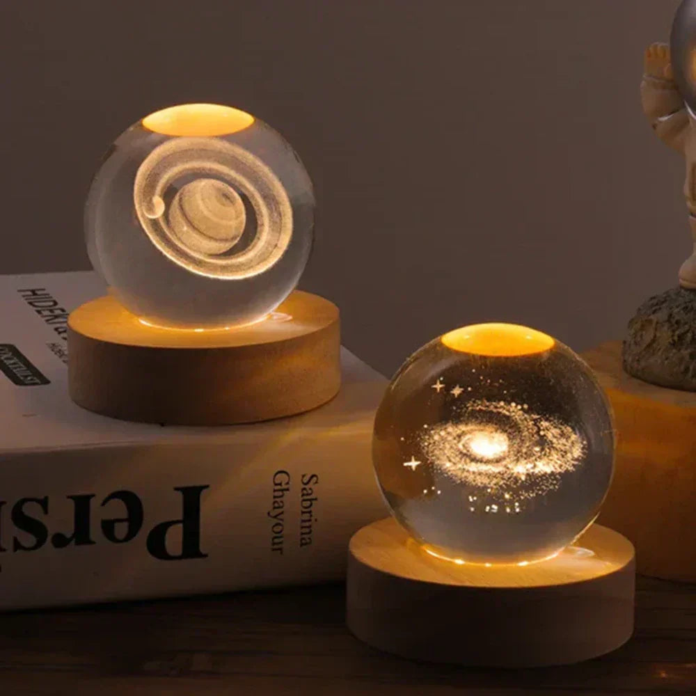 Lisslune | 3D Engraved Crystal Sphere - Celestia