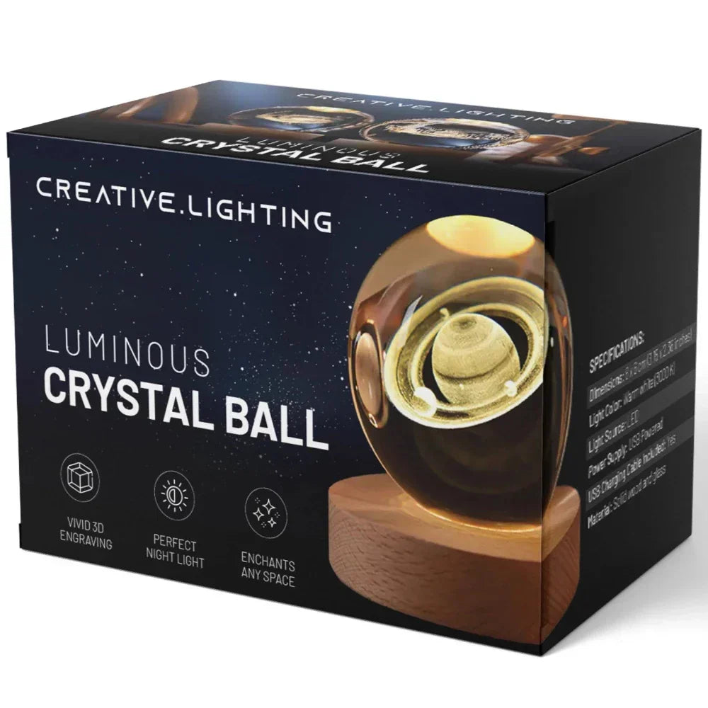 Lisslune | 3D Engraved Crystal Sphere - Celestia