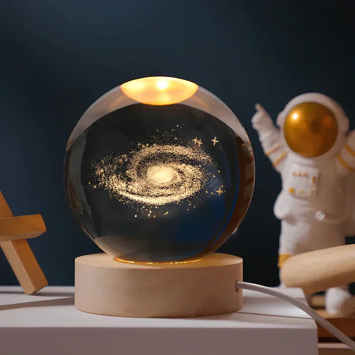 Lisslune | 3D Engraved Crystal Sphere - Celestia