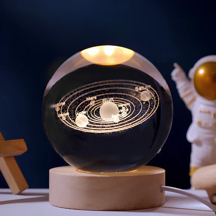 Lisslune | 3D Engraved Crystal Sphere - Celestia