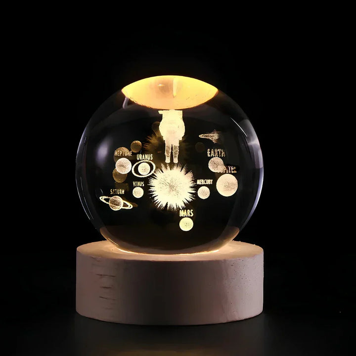Lisslune | 3D Engraved Crystal Sphere - Celestia