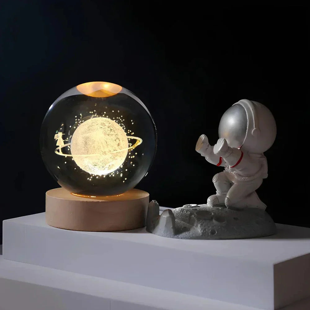 Lisslune | 3D Engraved Crystal Sphere - Celestia