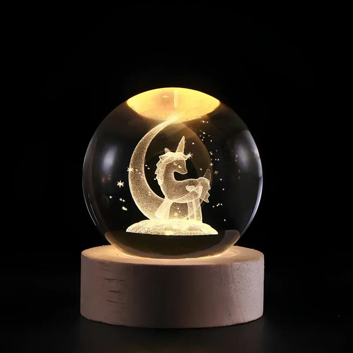 Lisslune | 3D Engraved Crystal Sphere - Celestia