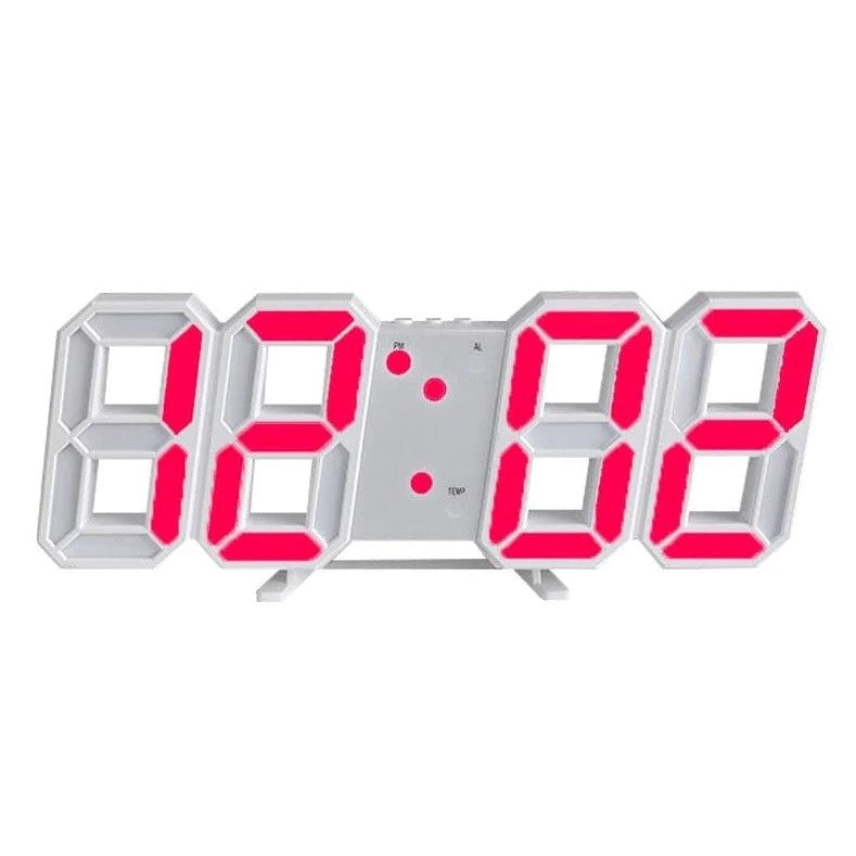 Lisslune | PixelTime Clock – Modern 3D LED Digital Wall Clock with Temperature, Date & Alarm