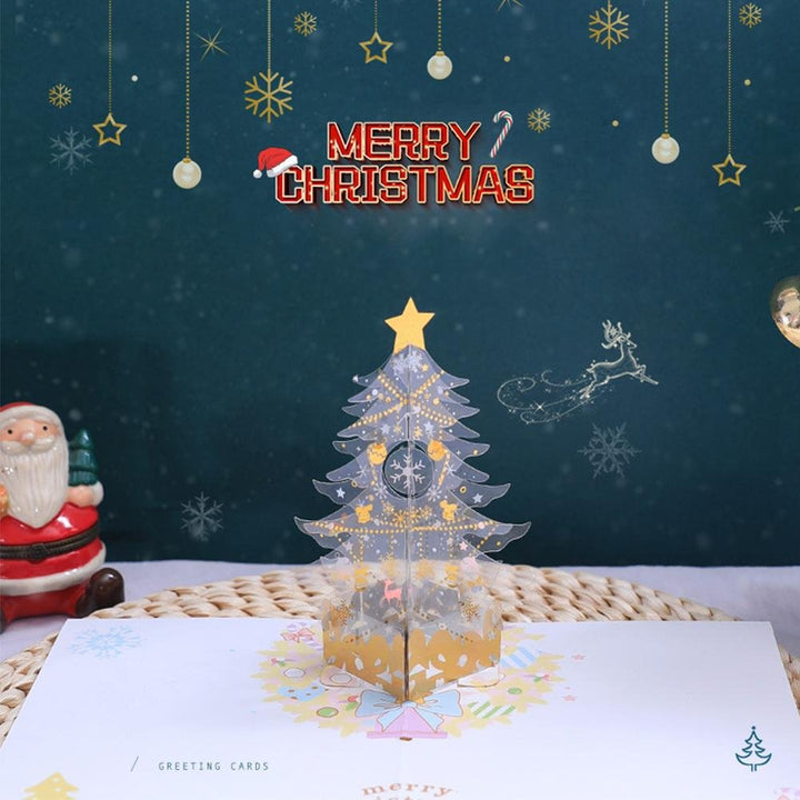 Lisslune | Pop Up Christmas Tree Card - 3D Merry Christmas Greeting Card