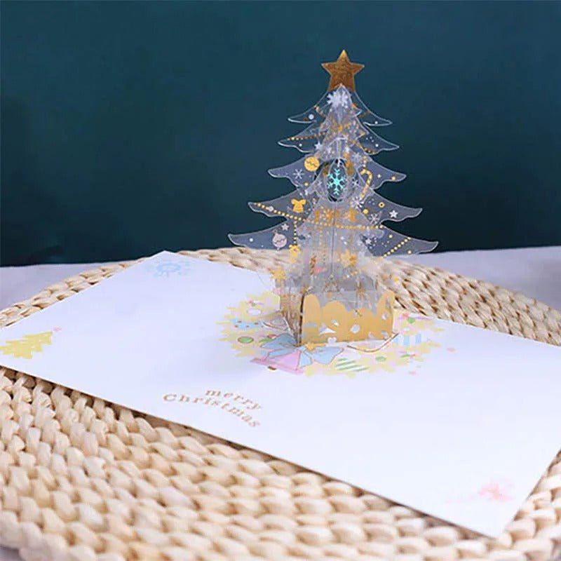 Lisslune | Pop Up Christmas Tree Card - 3D Merry Christmas Greeting Card