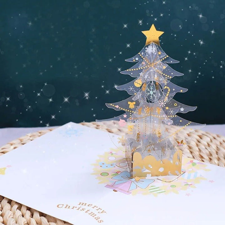 Lisslune | Pop Up Christmas Tree Card - 3D Merry Christmas Greeting Card