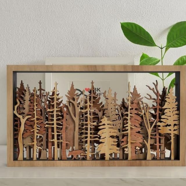 Lisslune | Wall Decor - WoodForrest 3D - Enchanting Forest Scene - Fox & Tree Shadow