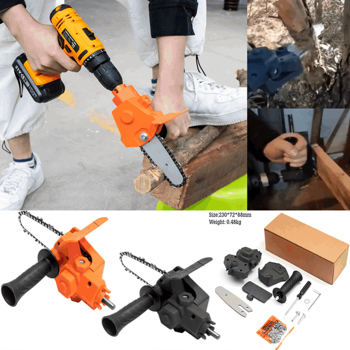 Lisslune | 6 Inch Electric Drill Modified To Electric Chainsaw Drill Attachment
