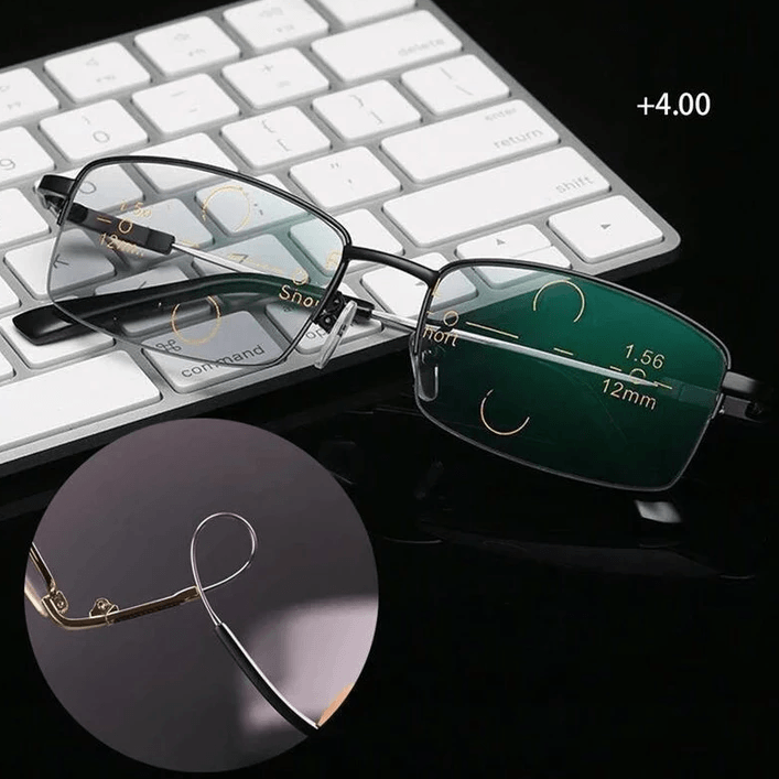 Lisslune | Titanium Progressive Distance and Near Range Dual-Use Reading Glasses