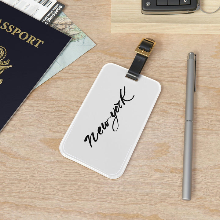Lisslune | Personalized Premium Acrylic Luggage Tags with Adjustable Leather Strap