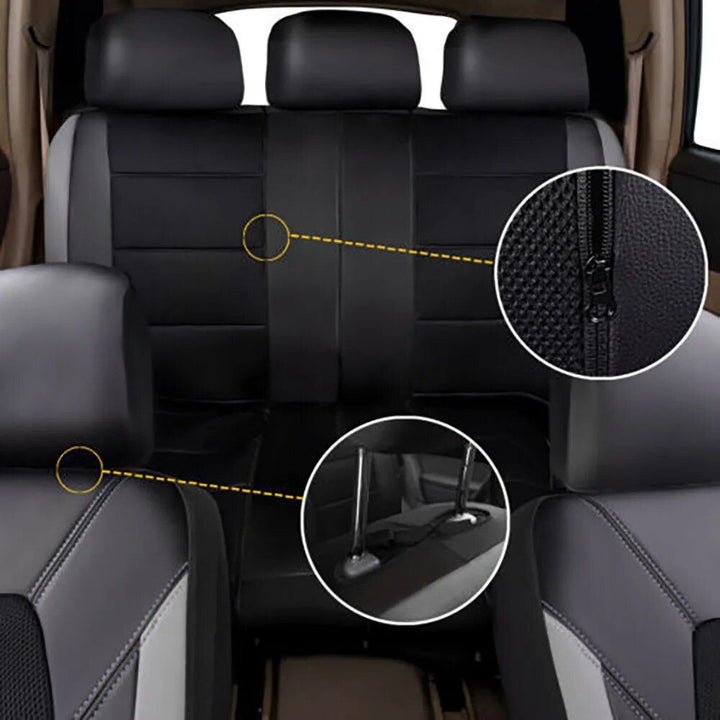 Lisslune | Universal PU leather 9-piece car seat cover set for 5-seater vehicles
