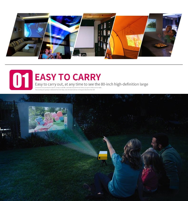 Lisslune | LED Home HD Mini Portable Micro Projector Projector