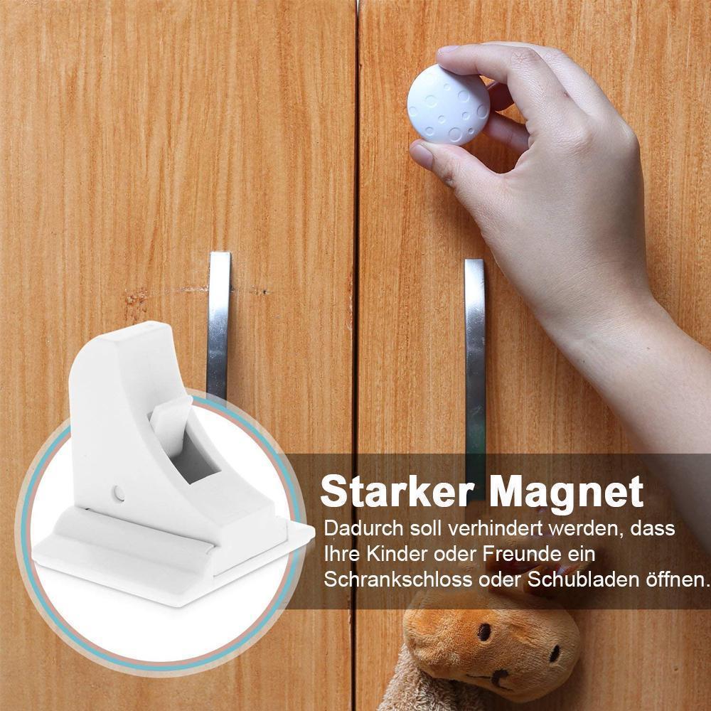 Lisslune | Bequee Magnetic Invisible Cabinet and Drawer Lock, White, 4 Pieces