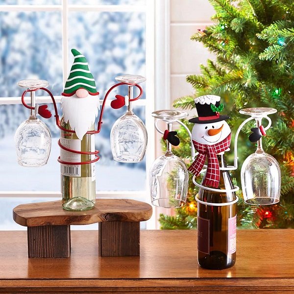 Lisslune | Holiday Wine Bottle & Glass Holders - Christmas decoration