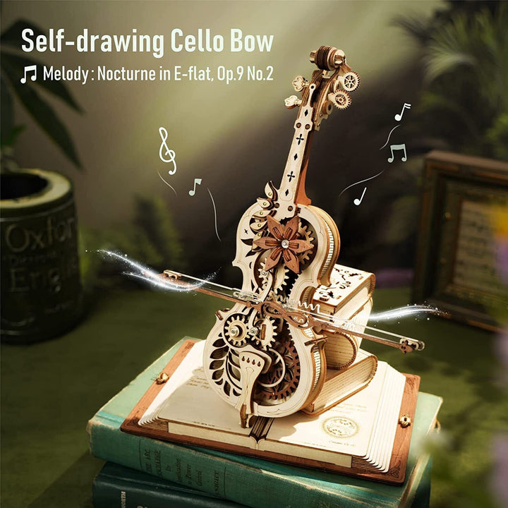 Lisslune | DIY Wooden Cello, Self Playing Musical Instrument, Magic Music Box, Cool Gift Ideas