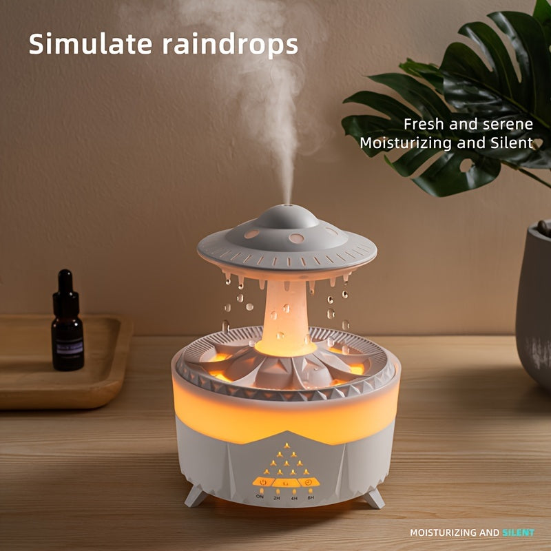 Lisslune | Relaxing Raindrop Aromatherapy Essential Oil Diffuser - LED Light & Humidifier