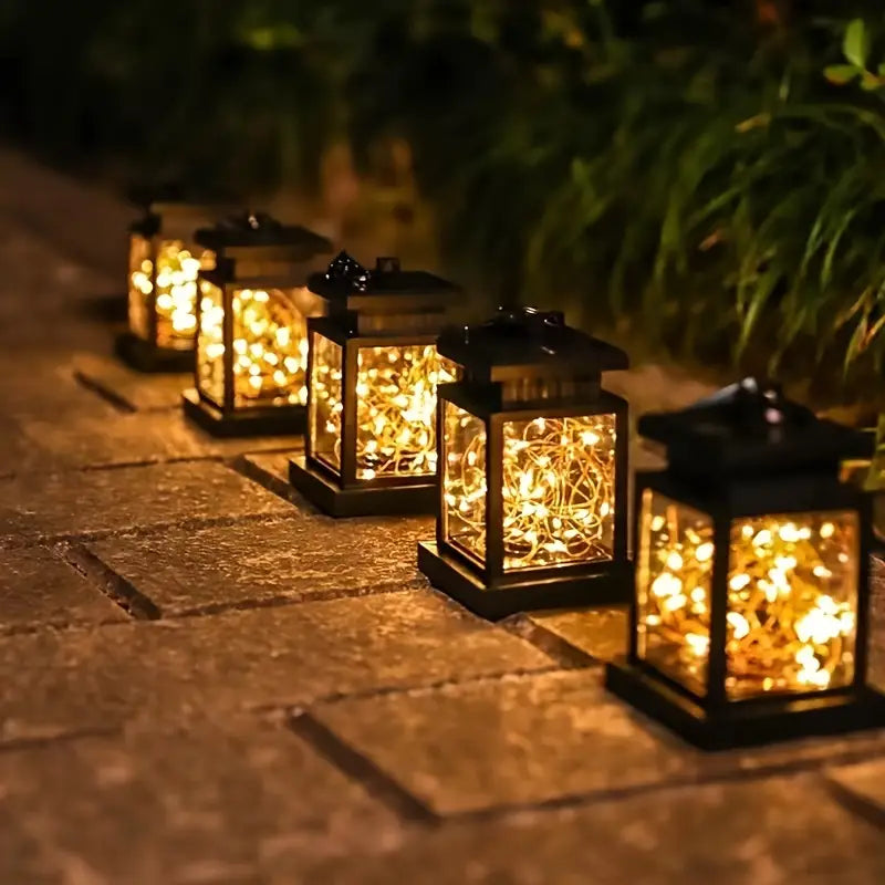 Lisslune | Solar LED Lantern with Light Wire and Hanging Clip – Waterproof Garden Lighting for Terrace and Balcony