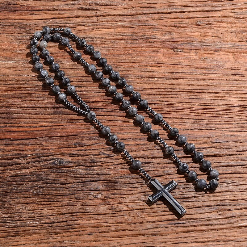 Lisslune | Orion Spiritual Necklace with Tiger Eye & Lapis Lazuli – Men's Rosary