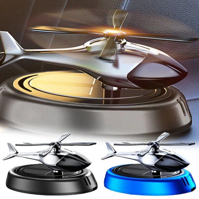 Lisslune | Solar Powered Helicopter Car Air Freshener: Rotating Aroma Diffuser in 3 Elegant Colors
