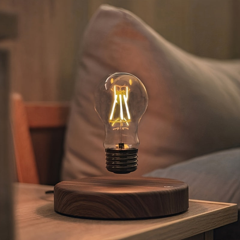 Lisslune | Magnetic Levitation Light Bulb – Floating LED Desk Lamp with Rotating Bulb for Unique Home Décor and Creative Christmas Gifts