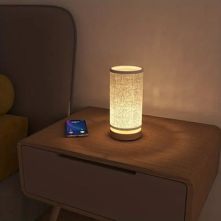 Lisslune | Linen Look Night Lamp with Modern Design – For a Cozy Atmosphere