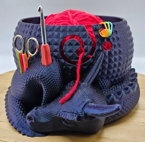Lisslune | Large Fantasy Dragon and Egg Fantasy Bowl Knitting or Crochet Bowl