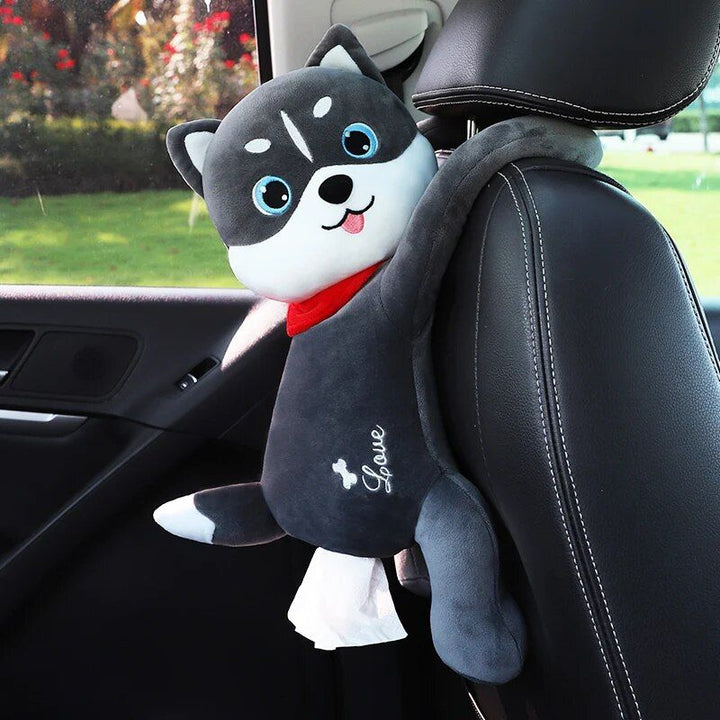 Lisslune | Cute Cartoon Car Tissue Box Creative Super Cute Rabbit Short Plush Tissue Box Holder for Car Armrest Box Car Seat Tissue Box