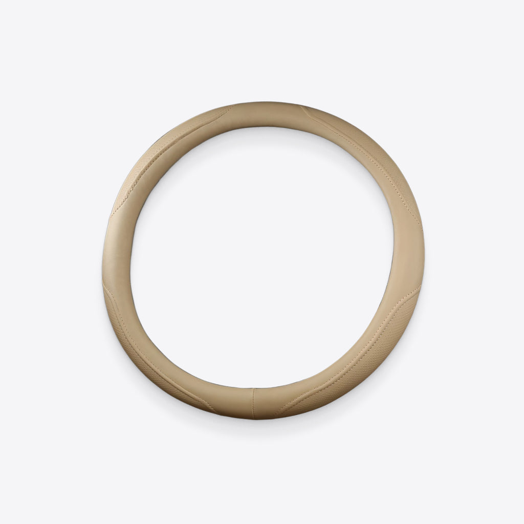 Lisslune | Beige Polyurethane Leather Steering Wheel Cover