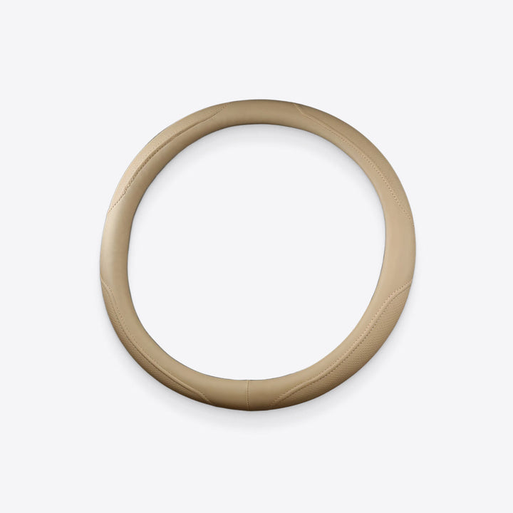 Lisslune | Beige Polyurethane Leather Steering Wheel Cover