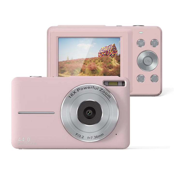 Lisslune | Portable Digital Camera 1080P 44MP with 16X Zoom – Compact Vlogging Camera with LCD Screen, Rechargeable, Perfect for Teens and Students