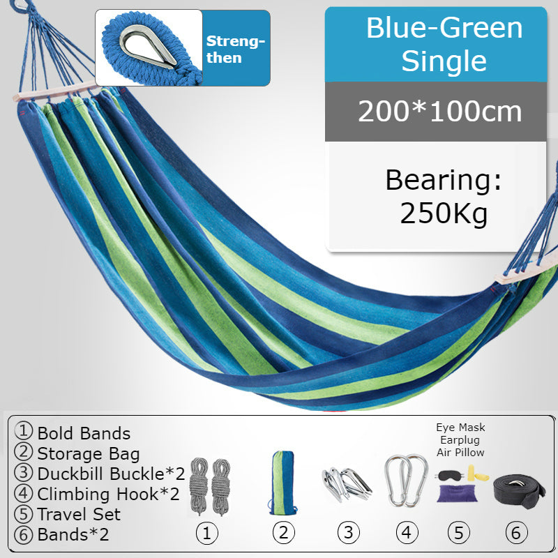 Lisslune | Thickened Single/Double Hammock, More Breathable, Safer and More Comfortable, For Camping, Dormitory & Leisure