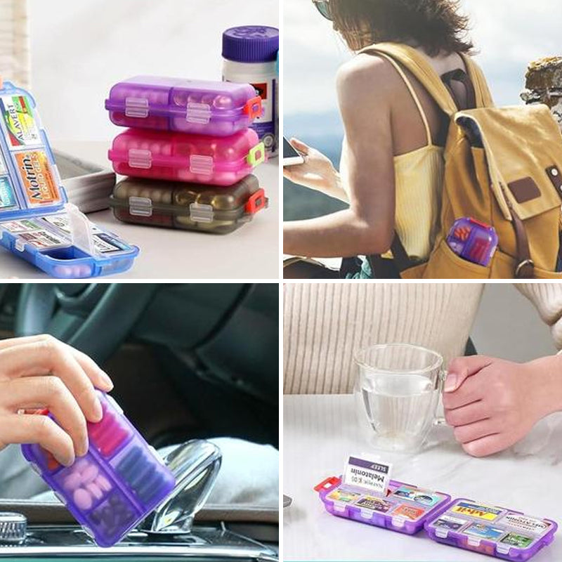 Lisslune | Travel Pill Organizer Box (161 Labels for Customization)