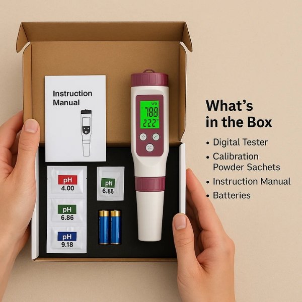 Lisslune | Digital Pool Tester – Measuring device for pH and chlorine for easy pH measurement in pool water