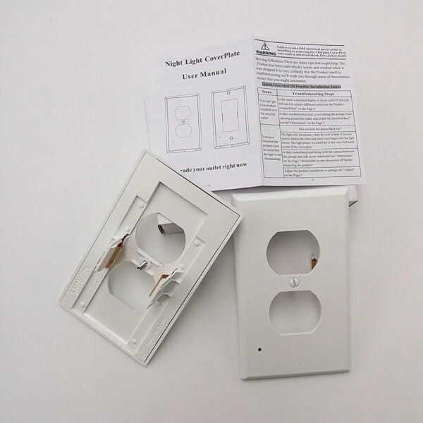 Lisslune | Pack 4x LED Night Light Outlet Cover | Energy-Efficient, Automatic Sensor & Safe for Kids' Rooms