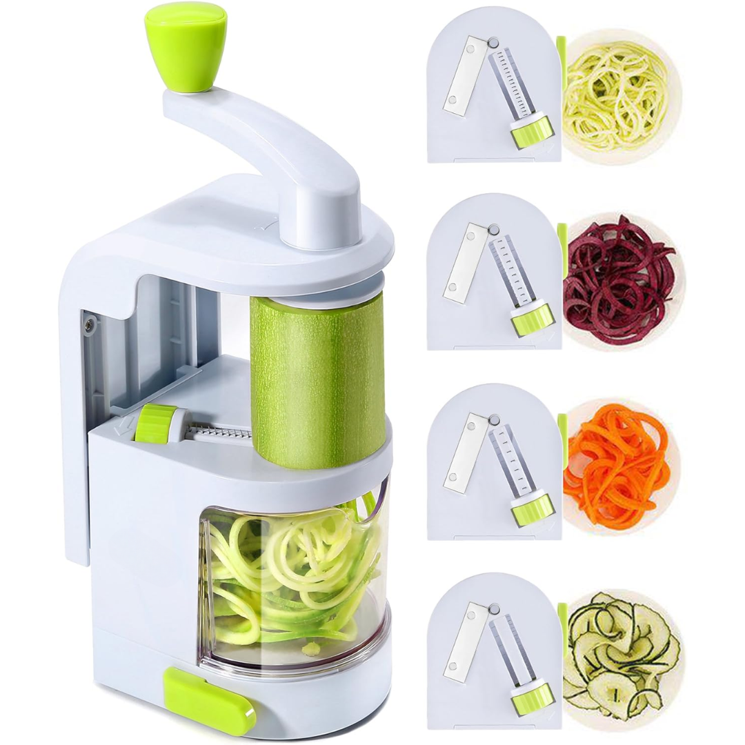 Lisslune | 4-in-1 Heavy Vegetable Spiralizer with Strong Suction Cup