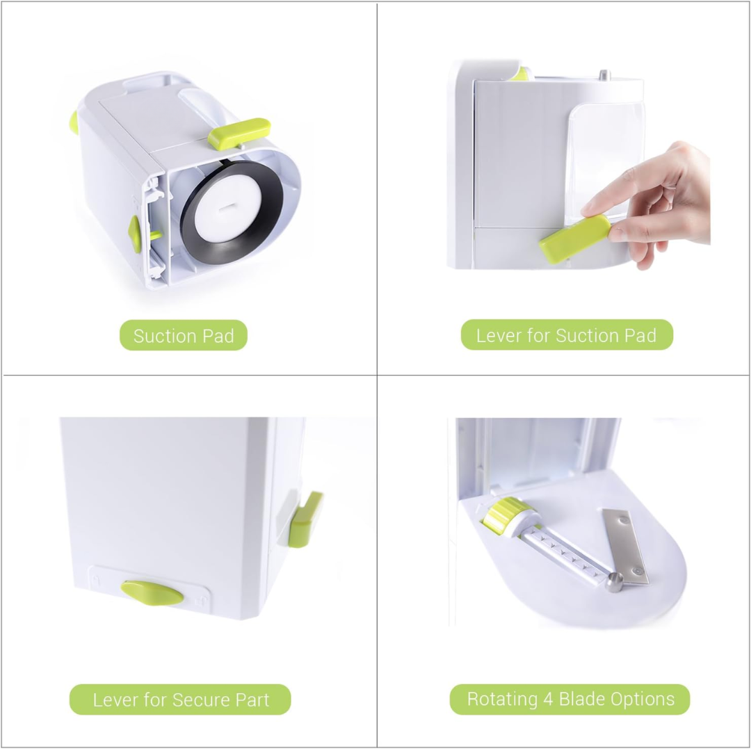 Lisslune | 4-in-1 Heavy Vegetable Spiralizer with Strong Suction Cup