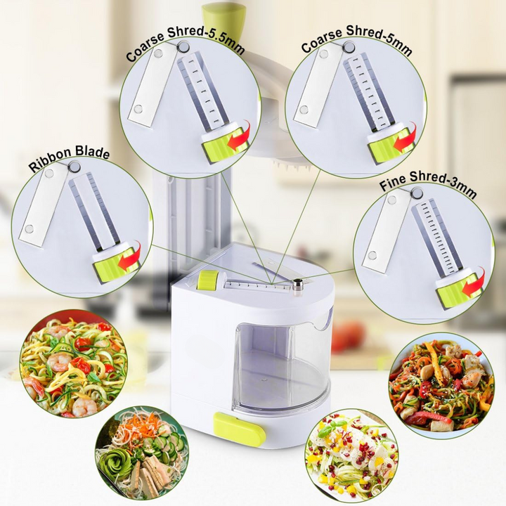 Lisslune | 4-in-1 Heavy Vegetable Spiralizer with Strong Suction Cup