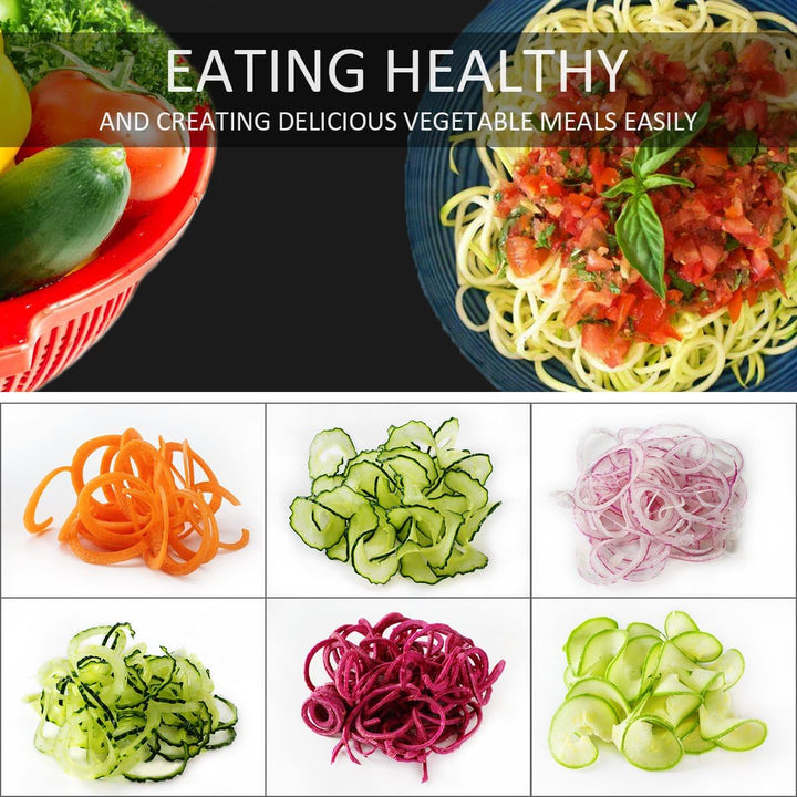Lisslune | 4-in-1 Heavy Vegetable Spiralizer with Strong Suction Cup