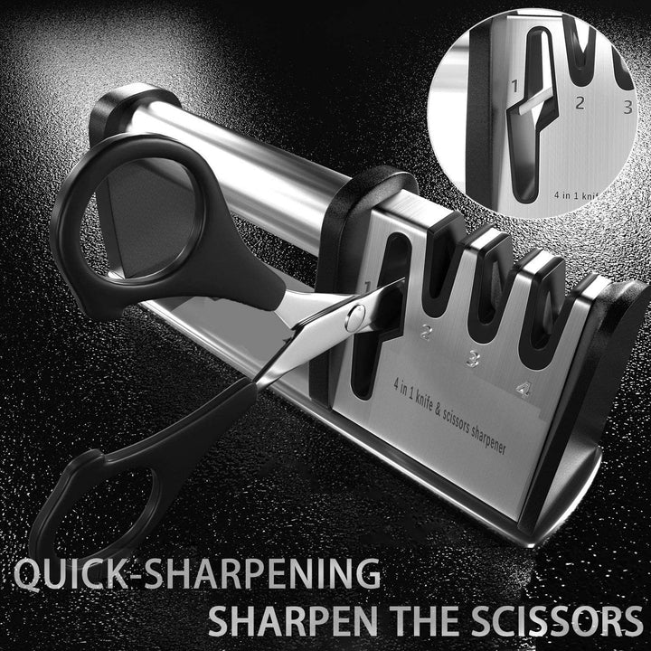 Lisslune | 4-in-1 kitchen knife and scissors sharpening tool