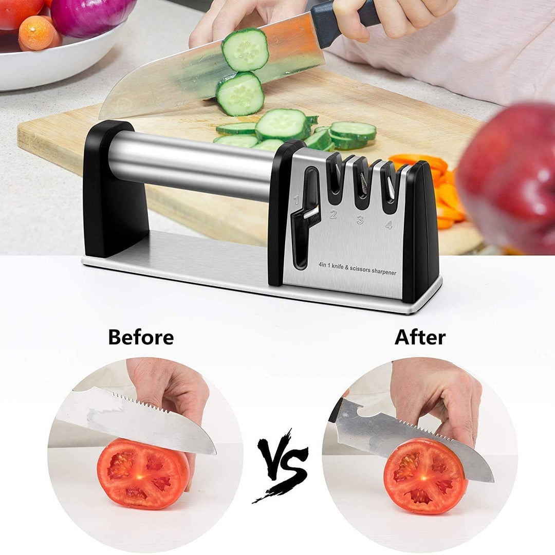 Lisslune | 4-in-1 kitchen knife and scissors sharpening tool
