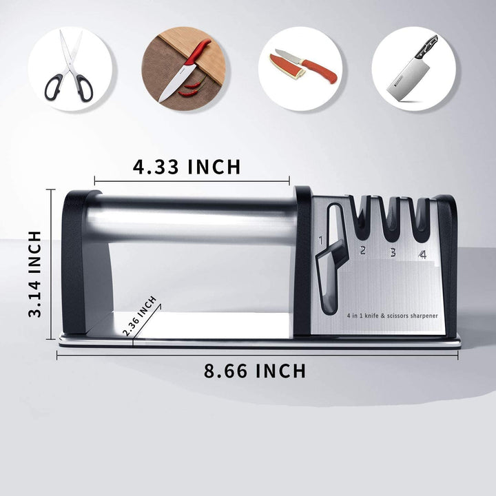 Lisslune | 4-in-1 kitchen knife and scissors sharpening tool