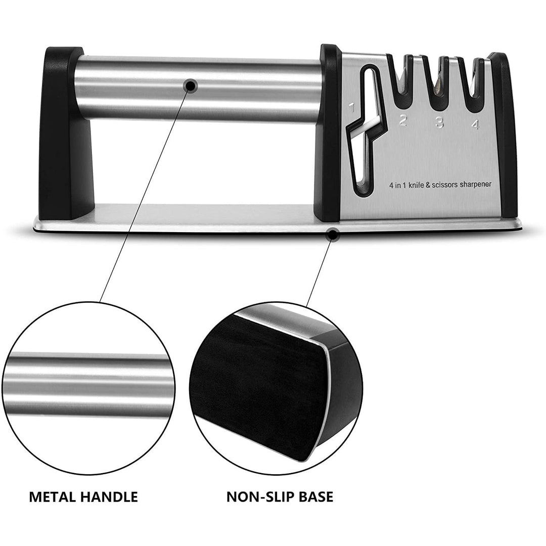Lisslune | 4-in-1 kitchen knife and scissors sharpening tool