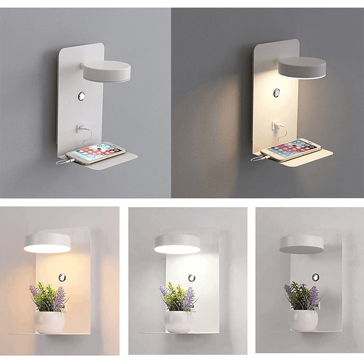 Lisslune | Night lamp with charger - BrightHub - 330° Rotatable - Charging station