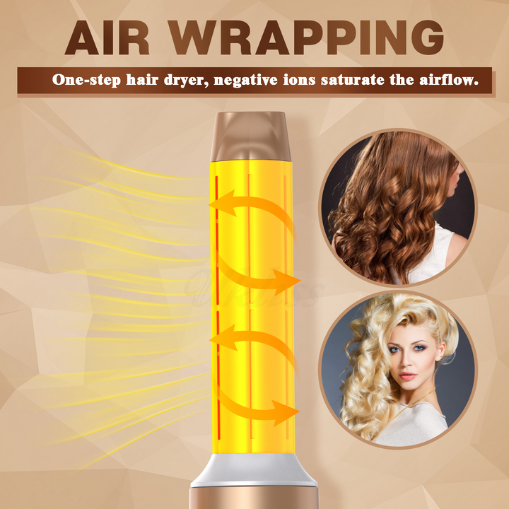 Lisslune | 7-in-1 Airwrap Hair Styler | Multi-Functional Styling Tool for Curls, Waves & Straightening
