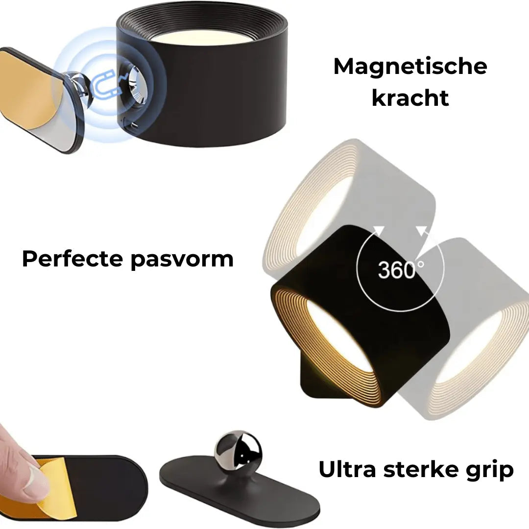 Lisslune | Wall lamp Rechargeable Wireless 360°