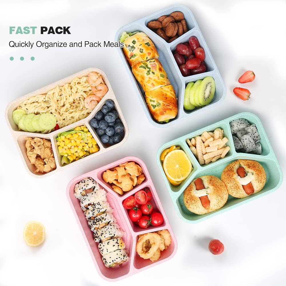 Lisslune | 4-Pack Bento Snack Box – 4 Compartments