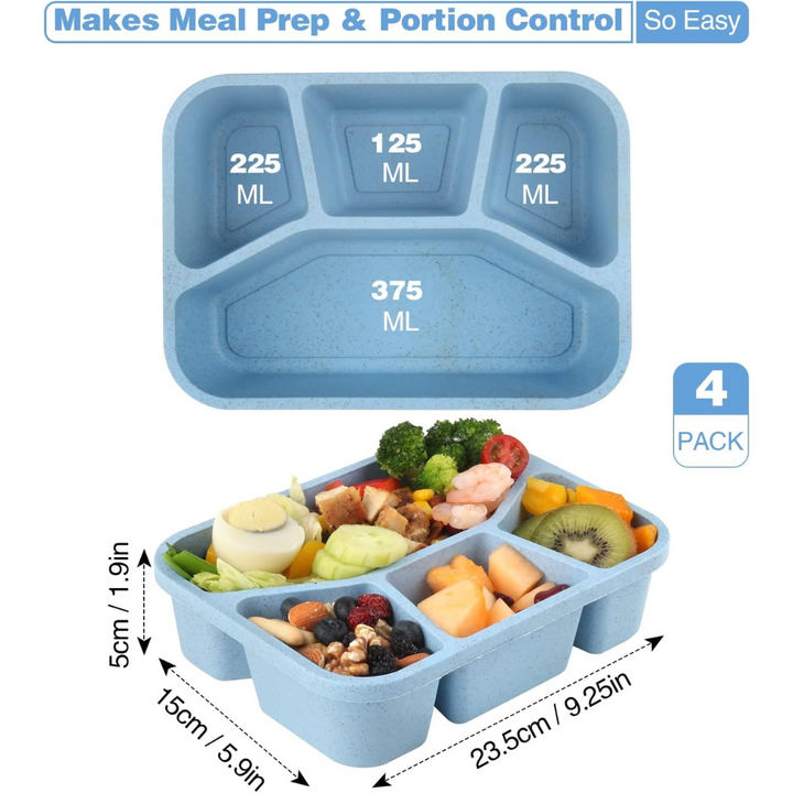 Lisslune | 4-Pack Bento Snack Box – 4 Compartments